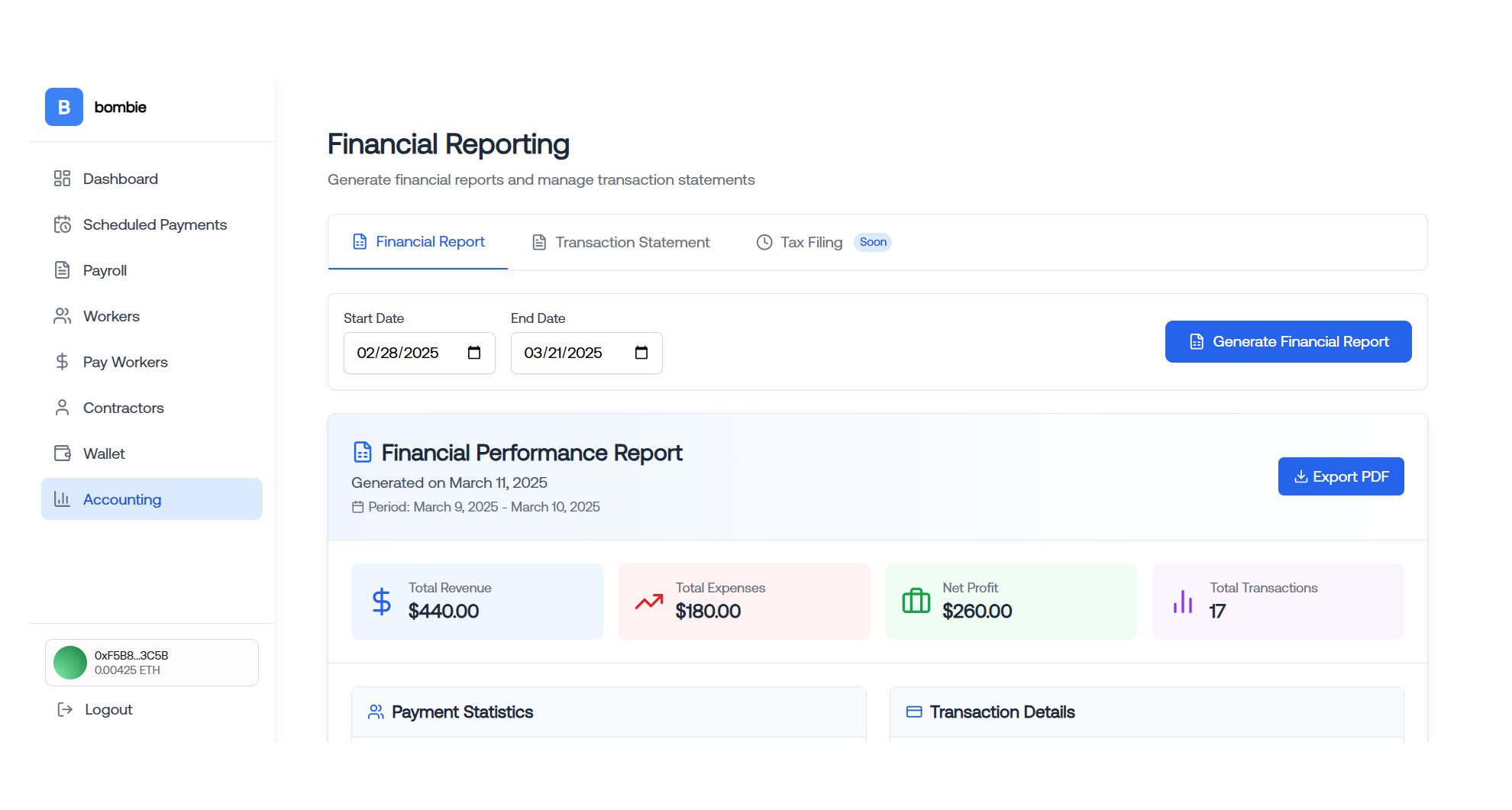 Automated Bookkeeping Dashboard Preview